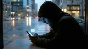 A person waiting for a text message